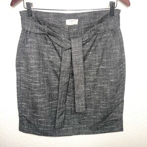 LOFT Gray Tie-Waist Pencil Skirt